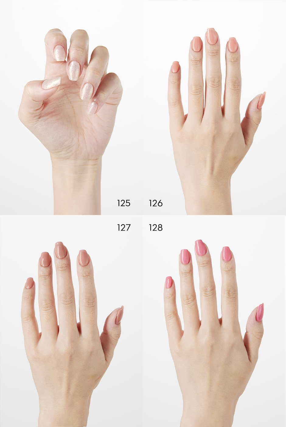 ホワイトのセルフジェルネイルをした手