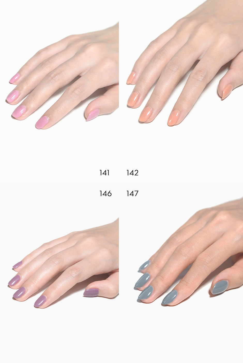 ベージュのセルフジェルネイルをした手